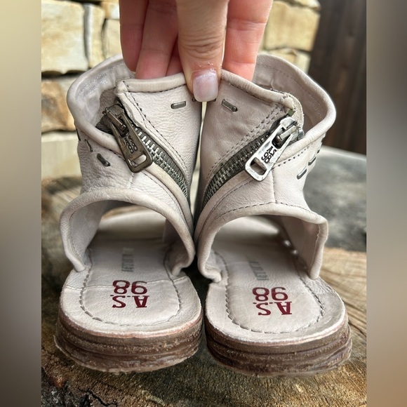 A.S.98 Ritchie women’s Ivory leather Modern Open-Toe Mules NWOBSz-38(7-1/2-8)  K - Picture 5 of 10